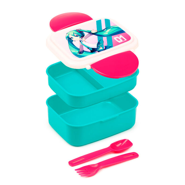 Hatsune Miku lunch box + cutlery