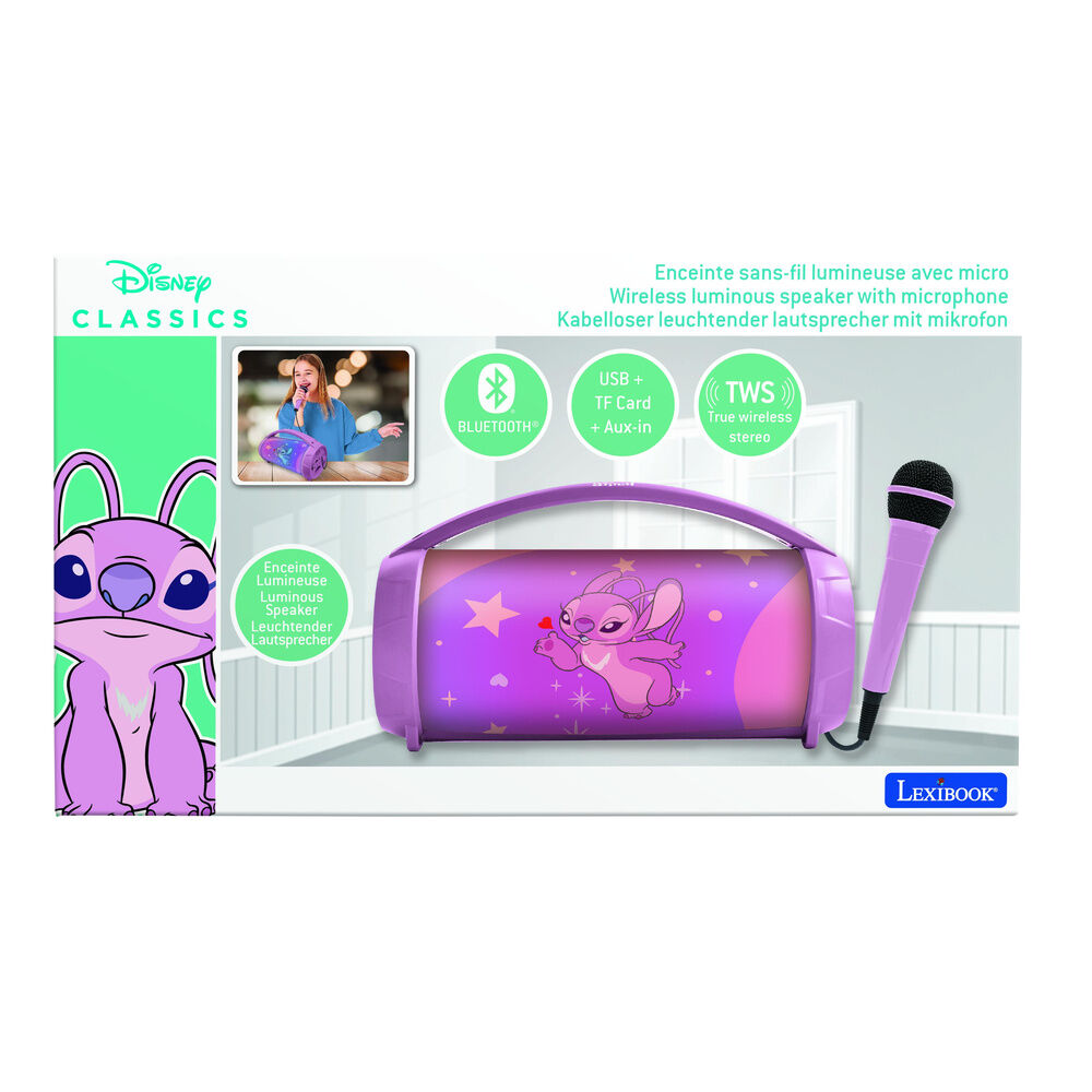 Disney Stitch Angel Illuminated Bluetooth Speaker + Microphone