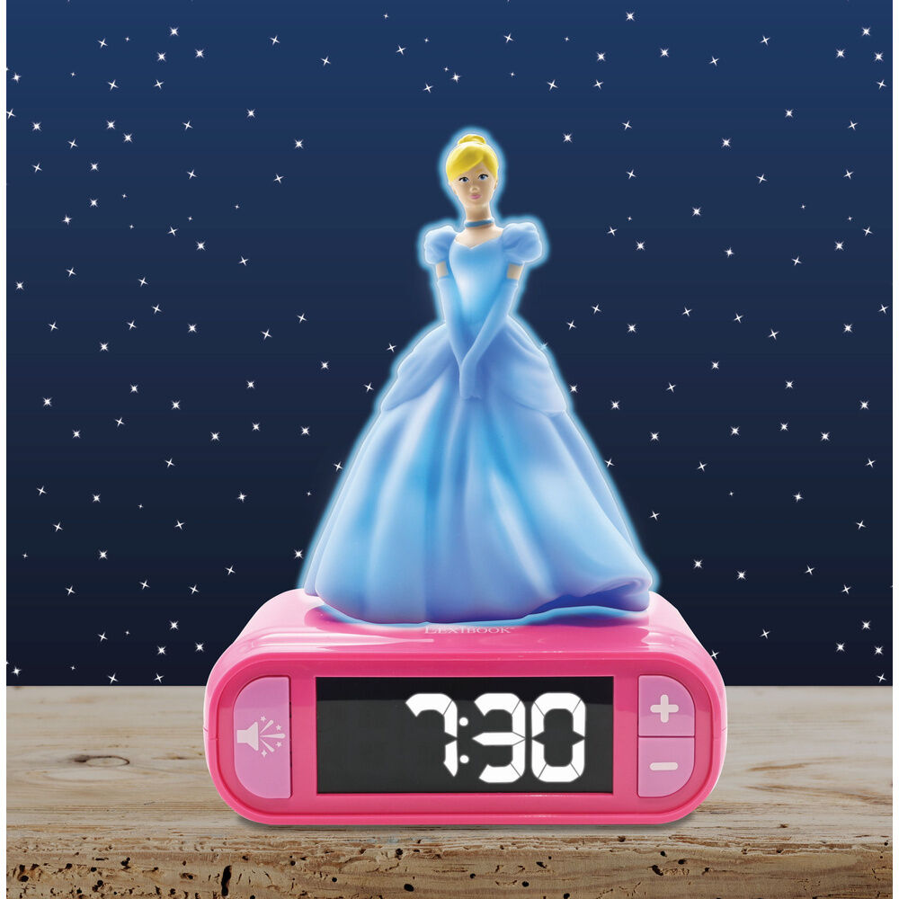 Disney Princess Cinderella 3D Night Light Alarm Clock