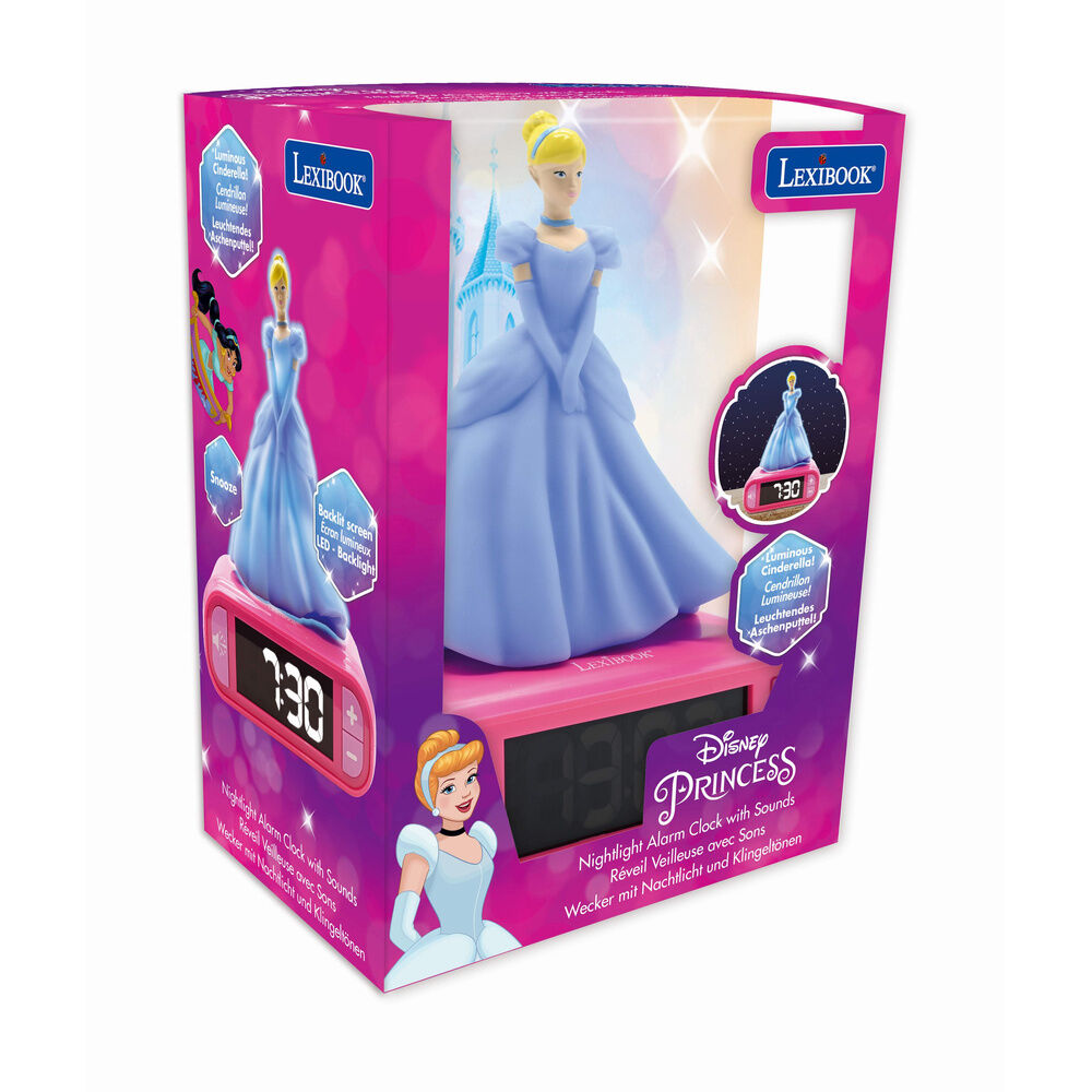 Disney Princess Cinderella 3D Night Light Alarm Clock